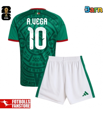 Mexiko Alexis Vega #10 Hemmatröja Barn VM 2026 Kortärmad (+ Korta byxor)